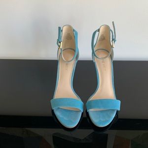 Nine West blue suede high heel sandal size 6.5